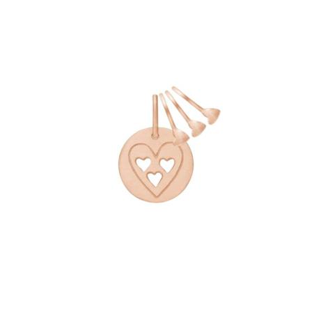 Frk. Lisberg, Family pendant 3 rose gold-plated 3 pcs. little hearts Roze, Dames, Maat:ONE Size