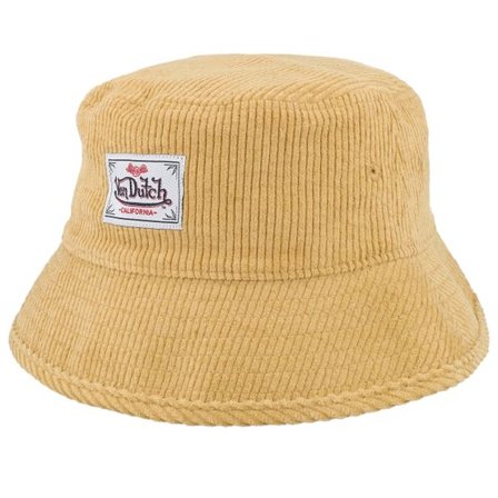 Von Dutch - Beige bucket Hatt - Square Patch Hat Yellow Bucket @ Hatstore