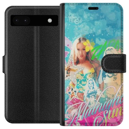 Kompatibelt Lommeboketui til Google Pixel 6a Eventyrverden med Steve, Creeper og dyr i fargerik blokkgrafikk