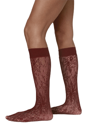Swedish Stockings Rosa Lace Knee-High Knästrumpor Dam Röd ONESIZE