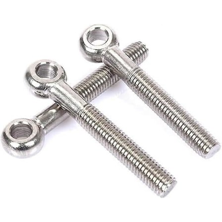 Øjebolte, 304 rustfrit stål svejsede lukkede ringe M8 80mm skruestangs øjenskruer, 3 stk