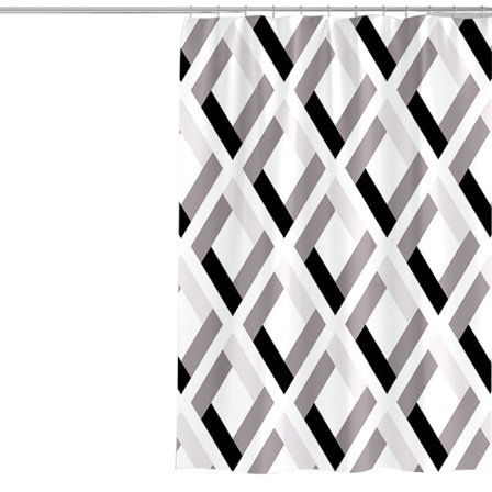 Texturerad tyg duschdraperier, svart & grå 72 tum x 72 tum