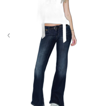 Mörkblå bootcut jeans med slitningar