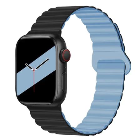 Magnetrem för Apple Watch -band 45 mm 38 mm 49 mm 40 mm 42 mm 41 mm Sportarmband i silikon iWatch Series ultra 9 6 5 7 8 se 44 mm 37 black blue 42mm 