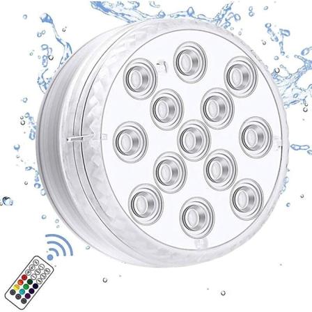 Dykbare LED-lys med , RF-fjernbetjening, 10 led undervandspoollys Ip68 Vandtæt, batteridrevet damlampe til badekar, bruser, varmt T