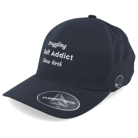 Pins & Stripes - Svart flexfit Keps - Golf Addict Cord Black Delta Flexfit @ Hatstore