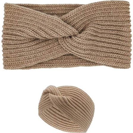 Ecru Beige Ull Hodebånd For Kvinner Laget I Italia - Strikket Kvinner