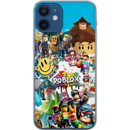 Kompatibelt Mobildeksel til Apple iPhone 12 Roblox Collage lekent og fargerikt spillmotiv med ikoniske karakterer