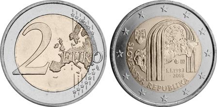 Slovakiet 2018 - 25-årsdagen for oprettelsen af Den Slovakiske Republik - 2 euro mønt