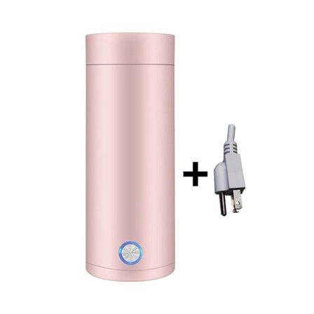 Matka-sähkökeitin, kannettava vedenkeitin 400 ml, 3-in-1-minisähkökeitin lämmitystoiminnolla, vaaleanpunainen