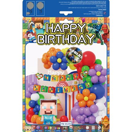 Minecraft-formet aluminiumsguirlande bueballoner til Minecraft-tema fødselsdagsfestdekorationer