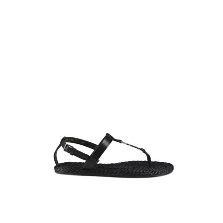 Saint Laurent, Flat Sandals Czarny, Kobieta, Rozmiar: 36 EU