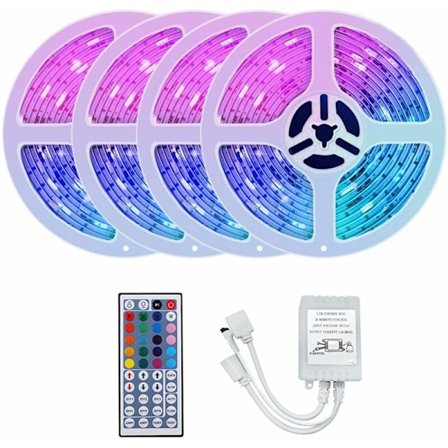 2835 RGB LED-strip 20M Fleksibel LED-strip med 44-tasters fjernbetjening + controller til Valentinsdag soveværelse