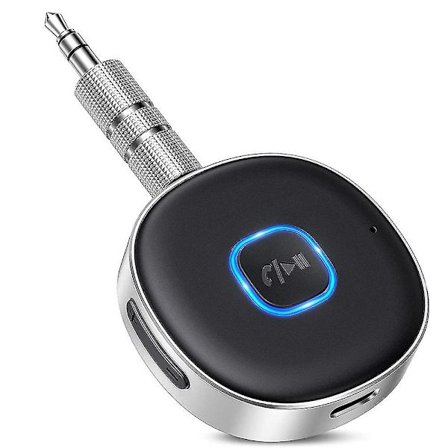 Bluetooth-mottaker 5.0 Mini Aux Bluetooth-biltilpasning for musikkstrømming 12 timers spilletid