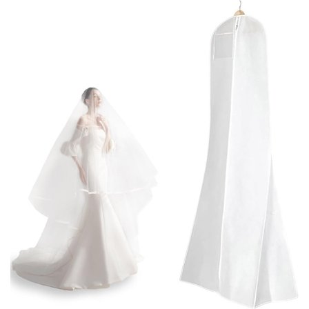 Støvtett brudekjoledeksel - 183*60 cm - Klesdeksel - Støvdeksel for aftenkjoler