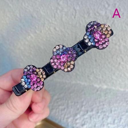 Bling krystal flettet hår klip fire blade Andenæb hårnål Wi A