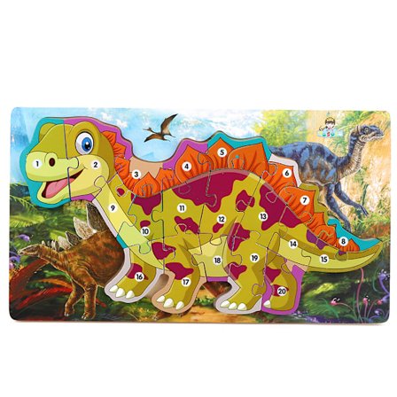Træ Dinosaur Puslespil Legetøj Alfabet Nummer Puslespil Børn Uddannelsesmæssigt Legetøj #6 (Nummer)