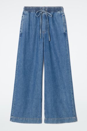 COS Women's Wide Leg Fluid Denim Trousers in Blue