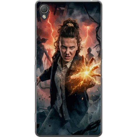 Kompatibelt Mobildeksel til Sony Sony Xperia Z3 Kraftig fantasy-portrett av en ung kvinne med lynenergi og mørk bakgrunn, dramatisk action-inspirert