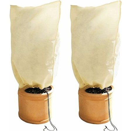 Plante Vinterdækken, 2 Stykker Plante Vinterdækken, Plantedækken til Frostbeskyttelse, til at Beskytte Følsomme Potteplanter mod Frost, Vind og Nedbør