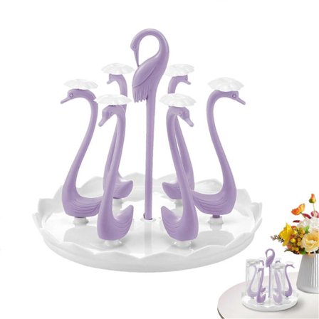 Flaske Tørkestativ Krus Holder Vannkopper Dreneringsorganisator For Kjøkken Over Vask Lilla Seks-Kopp (FMY)