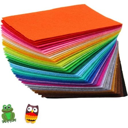 ING 40 ark filtstof, A4-størrelse, tekstil DIY håndværk, flerfarvet rektangulært håndværk, 30 x 20 cm