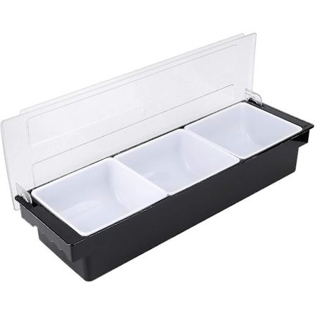 6 roms brett, avtakbar toppingstasjon, plastpizza ingredienser krydderdispenser gjenbrukbar