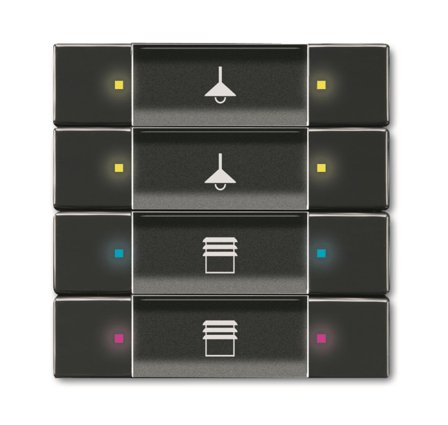 ABB Impressivo 6117-0-0232 Trykknapp 8 styrepunkter Antrasittgrå, Strømbrytere & vegguttak