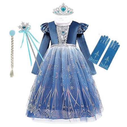 Frozen Winter Elsa Prinsessa Mekko Lapsi Tyttö Lumikuninga Vestido Cosplay Vaatteet Elza Halloween Joulupuku