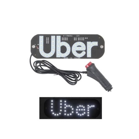 LED-skilt for bil med sugekopper, superlys, plug-and-play, enkel installasjon, skilt for biltilbehør Hvit B