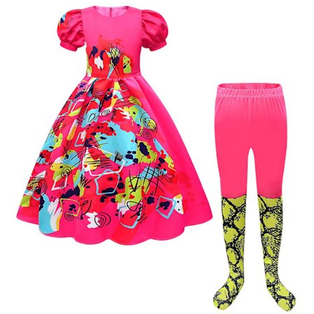 Cosdaddy Barbier Cosplay Kate kostyme barn jenter rød kjole dresser barn Halloween karneval kostyme