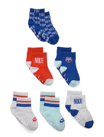 Nike 6Q-6Pk Quarter Sock - Multi/patterned - 2-4