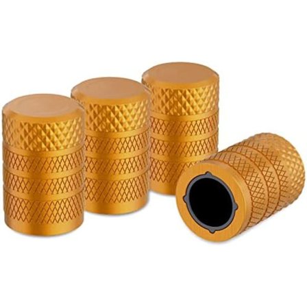 CKAuto Tire Ventil Caps, Svart, 4 st/Pack, Anodiserad Aluminium Däck Ventil Cap Set, Korrosionsbeständig, Universal Stamkåpor för bilar Tr