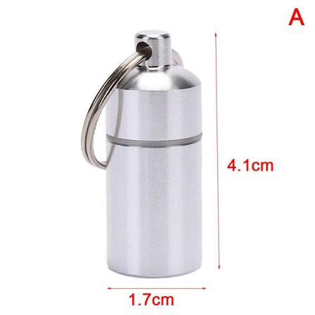 Aftagelig 1/2/3/4 Rums Medicin Opbevaringsæske Flaske Handy Pillebeholder med Nøglering Vandtæt Aluminium Pilleæske