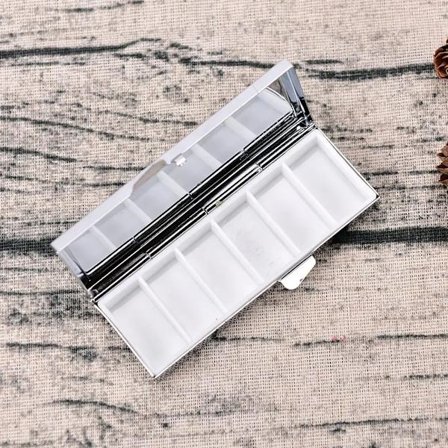 Foldbar pilleæske - essentiel til rejser, pilledelere, metalpilleæske, medicinbeholder, organizer, pastilleros pildoras estuche