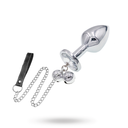 METAL PLUG CLEAR GEMSTONE AND LEASH - Vuxen