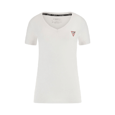 Guess Ss Vn Mini Triangle T-shirt Överdelar Dam Vit S