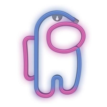 Neon Led Spaceman Batteri + Usb Forever Light Blå/rosa Multifärg