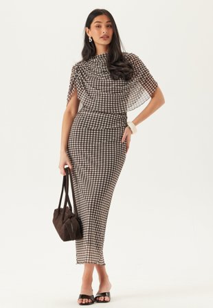 Bubbleroom Occasion-Cape Mesh Ankle Dress-XS