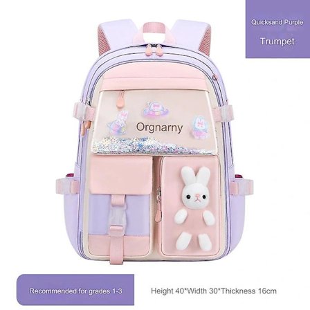 Lilla Liten Skolesekk, Søt Jenteskolesekk med Kvikksand, Barneryggsekk med Stor Kapasitet for Grunnskoleelever{hh}