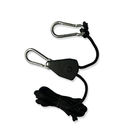 1 stk Ratchet-tau med kroker for lampe eller planter, justerbar krok