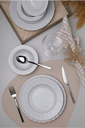 Hermia - Middagssæt (18 dele) Venus - Hvid - Servicesæt - Fra Homeroom