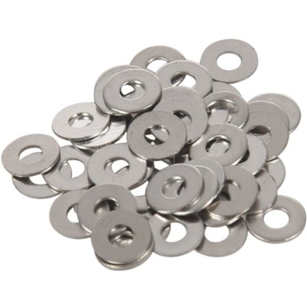 Rostfria plana brickor för metriska M2-bultar och skruvar 2,2 mm x 5 mm x 0,3 mm 50 st