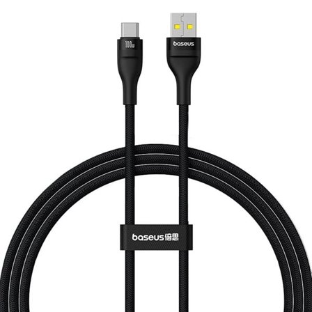 Baseus Flash 2 USB-A / USB-C-kabel 100W 1 m - svart