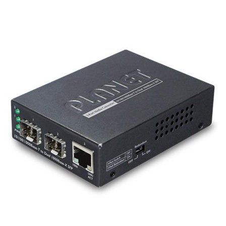 Planet GT-1205A - Fibermedieomformer - GigE - 10Base-T, 100Base-TX, 1000Base-T - 3 porter - RJ-45 / SFP (mini-GBIC)