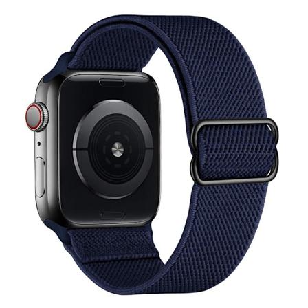 iWatch 7 Ny Elastisk Nylon Justerbar Vævet Apple Rem Mørkeblå 38mm40mm41mm dark blue