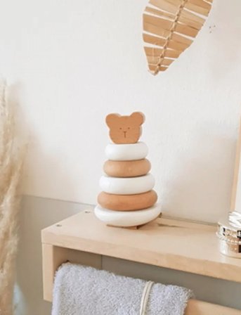 Bambam Bambam Eco Friendly Bear Wobbly Stacker - Beige - ONE SIZE