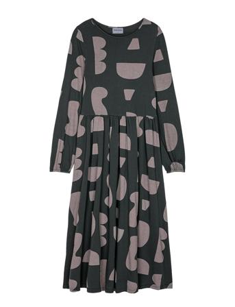 Mixed Molds All Over Dress Knelang Kjole Grå Bobo Choses*Betinget Tilbud