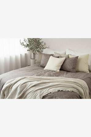 Borganäs of Sweden - Pussilakanasetti Sylvi, 2 osaa - Ruskea - Pussilakanasetit - 150X210 - - Homeroom