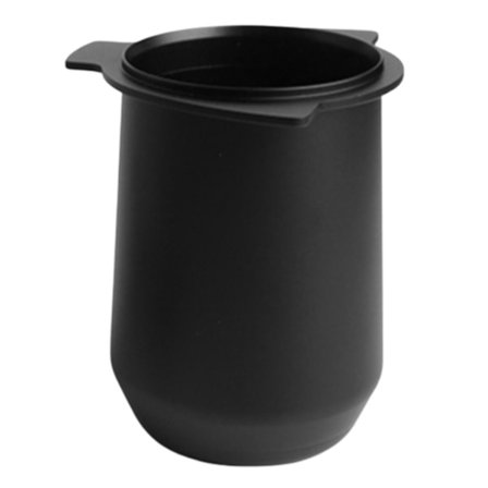 54mm Två Öron Kaffemätkopp Bekväm Aluminium Barista Espressopulverplockare för Kaffebutik (Svart)